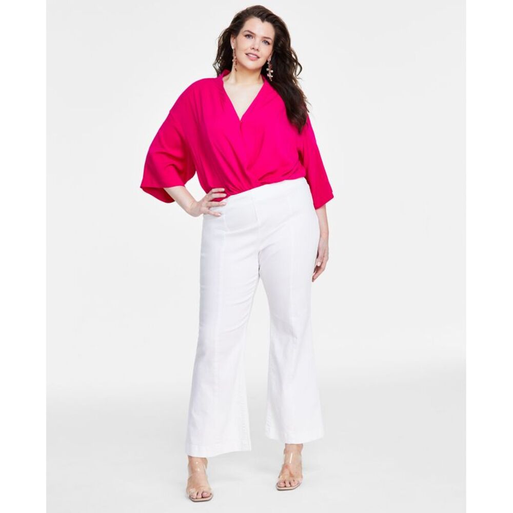 INC International Concepts Plus Size Pull-On Flare Jeans